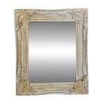 Miroir en bois sculpt crus blanc
