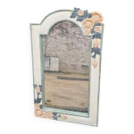 Miroir en bois sculpt  dcor de fleurs