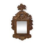 Miroir en bois sculpt de style renaissance italienne - baroque, xviie sicle