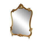 Miroir en bois et stuc dor� style louis xv, d�cor coquille