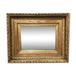 Miroir cadre ancien dit barbizon fin 1800 mouluré bois doré feuilles d'or art Miroir cadre ancien dit barbizon fin 1800 mouluré bois doré feuilles d'or art
