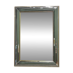 Miroir  disco  deknudt des annes 1980, avec cadre biseaut  plusieurs niveaux et bordure dore.