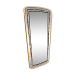 Miroir encadr en laiton du milieu du sicle france 75x38cm