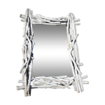 Miroir dans encadrement en bois flott gris