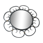 Miroir en fer forgé et bagues métal doré vers 1950 - 39cm Miroir en fer forgé et bagues métal doré vers 1950 - 39cm