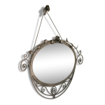 Miroir en fer forg battu bross