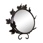 Miroir en fer forg� r�tro�clair� en forme de feuille, france, ann�es 1960