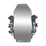 Miroir en fer forg sign serva, art dco, cole de nancy, france, c. 1925