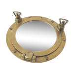 Miroir hublot en laiton diamètre 18cm Miroir hublot en laiton diamètre 18cm