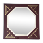 Miroir laqu et incrustation dor vintage