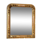 Miroir louis philippe en bois et stuc dor - 19eme