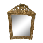 Miroir louis xv en bois sculpté doré trumeau de cheminée xix siècle 80x56cm Miroir louis xv en bois sculpté doré trumeau de cheminée xix siècle 80x56cm