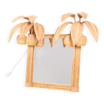 Miroir lumineux en rotin 100x80cm Miroir lumineux en rotin 100x80cm