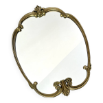 Miroir médaillon ancien en laiton doré de style rococo Miroir médaillon ancien en laiton doré de style rococo