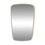 Miroir moderniste ann�es 50 - 60 � encadrement dor� - h : 57 cm