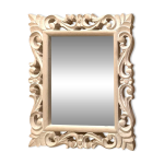 Miroir mural bords biseauts encadrement bois xxme