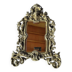 Miroir mural en bronze dor, verre biseaut