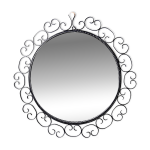 Miroir mural rond vintage annes 60 - 70 fer forg arabesques