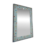 Miroir mural vintage en mosa�que bleu menthe