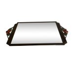 Miroir murale art d�co fer forg� d�cor de rose 64x38cm