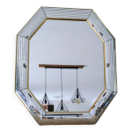 Miroir octogonal  parcloses en laiton par jan deknudt