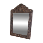Miroir oriental ancien en cuivre repouss�