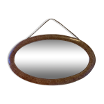 Miroir oval encadrement marron 62x38cm Miroir oval encadrement marron 62x38cm