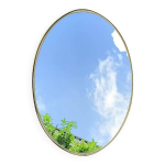 Miroir ovale ancien en mtal dor