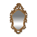 Miroir ovale baroque belge  cadre dor, annes 1950
