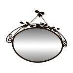 Miroir ovale en fer forg art nouveau