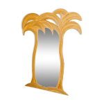 Miroir ��palmiers�� en rotin