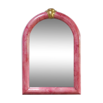 Miroir en peau de chvre laque rose par karl springer annes 1970 78x115cm