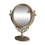 Miroir psych� ancien en laiton / bronze style napol�on iii / art nouveau