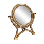Miroir psych� en rotin vintage