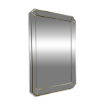 Miroir rectangulaire biseaut de knudt avec cadre en laiton, belgique, annes 1980