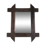 Miroir rectangulaire en bois, années 70 Miroir rectangulaire en bois, années 70