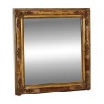 Miroir rectangulaire en bois dor  dcor en relief de fleurs.