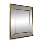 Miroir rectangulaire cadre biseaut� dor�