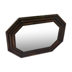 Miroir rectangulaire encadrement bambou vintage 1970 45x59cm