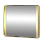 Miroir rectangulaire en m�tal dor�, circa 1970