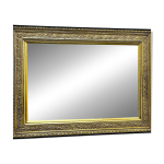 Miroir rectangulaire vintage classique doré et noir. france, années 1970. Miroir rectangulaire vintage classique doré et noir. france, années 1970.