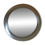 Miroir rond 1970 cadre mtal inox bross 43 cm