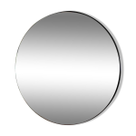 Miroir rond diam�tre 90 cm mont� sur panneau mdf, entourage teint� noir