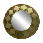 Miroir rond laiton dor� vintage