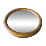 Miroir rond en rotin