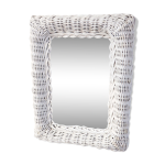Miroir rotin blanc 27x40cm