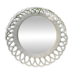 Miroir en rotin blanc année 60 / 70 Miroir en rotin blanc année 60 / 70