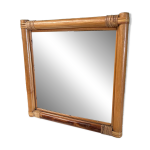 Miroir rotin vintage carr
