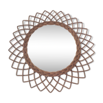Miroir rotin vintage rosace 50x50cm