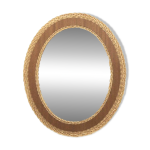 Miroir scandinave en teck et rotin, 40x47cm, su�de, 1960